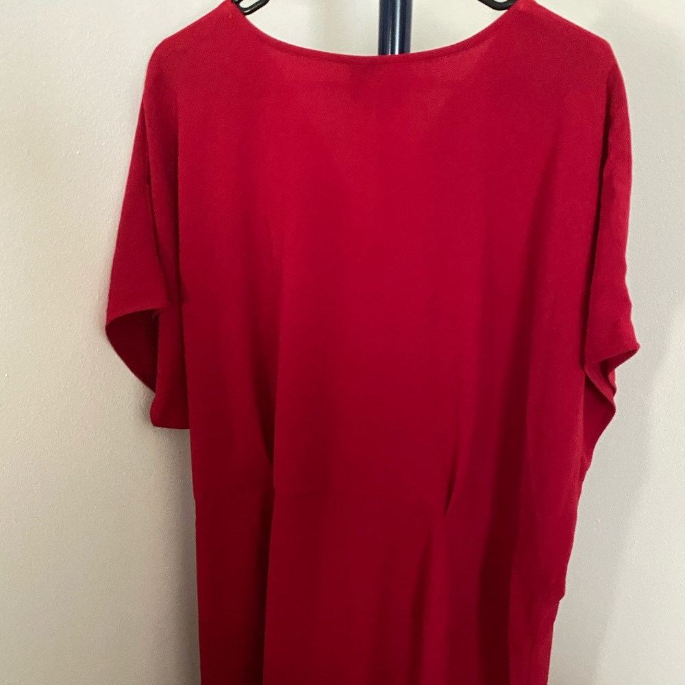 Flutter Sleeve Crepe Midi Wrap Dress - Picture 3 of 3
